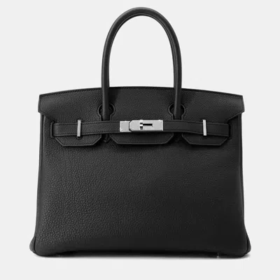 Pre-owned Hermes Birkin Size 30 Black Togo Leather Bag