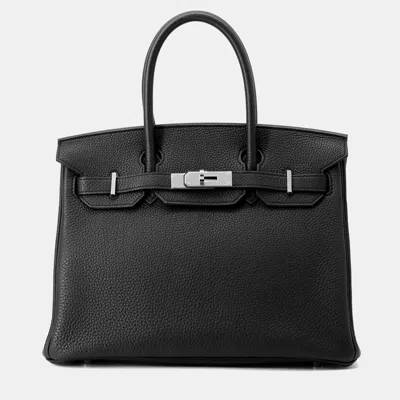 Pre-owned Hermes Birkin Size 30 Black Togo Leather Bag