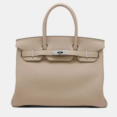 Pre-owned Hermes Birkin Size 30 Gris Tourterelle Togo Leather Bag In Gray