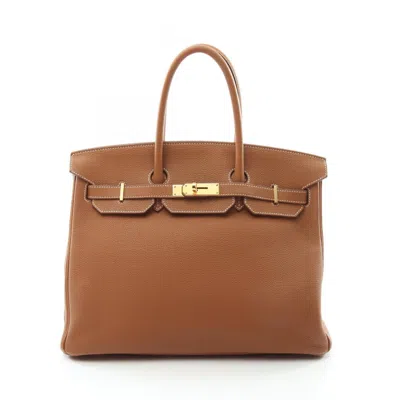 Pre-owned Hermes Birkin Togo Leather Handbag () In Gold