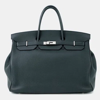Pre-owned Hermes Birkin Verso Vert Rousseau/colbert Togo Leather Size 40 In Green