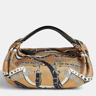 Pre-owned Hermes Biscuit Noir Balusoie Bag In Sand