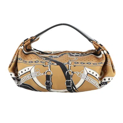 Pre-owned Hermes Biscuit Noir Silk Handbag () In Multi