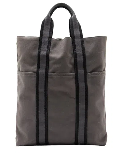 Hermes Hermès Black Canvas Toile Fourre Tout Shopping Tote (authentic Pre-loved) In Gray