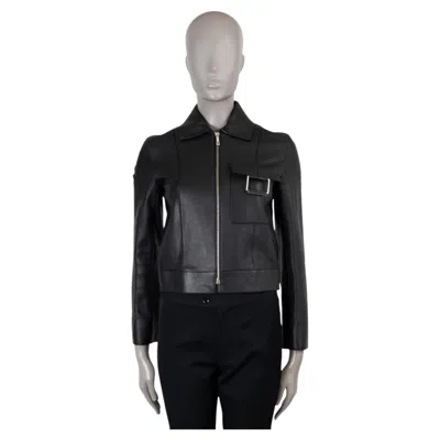 Pre-owned Hermes Black 2020 Short Leather Jacket 34 Xs