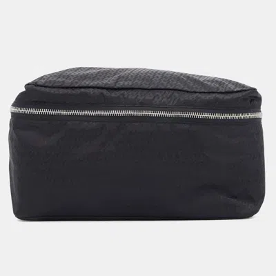 Pre-owned Hermes Black & Forve Silk And Barenia Leather Mini Travel Pouch