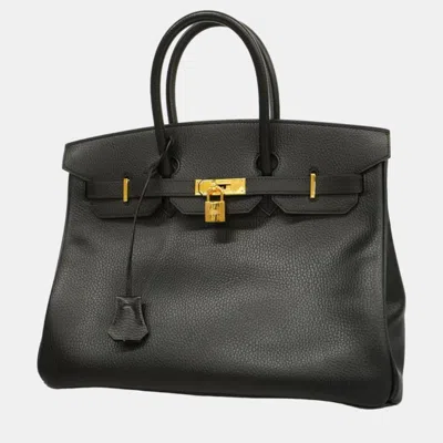 Pre-owned Hermes Black Ardennes Birkin 35 D Engraved Ladies Handbag