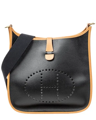 Hermes Hermès Black Ardennes Leather Bicolor Evelyne I Gm