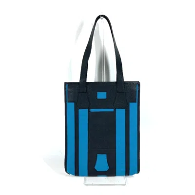 Pre-owned Hermes Black Blue Taurillon Clemence Leather Shoulder Bag Tote Bag ()