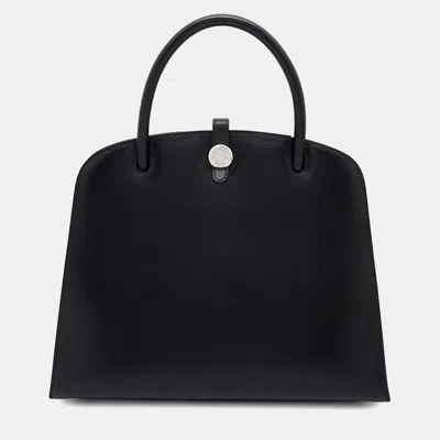Pre-owned Hermes Black Box Calf Leather Dalvy Tote Bag