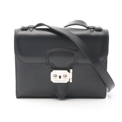 Pre-owned Hermes Black Box Calf Leather Shoulder Bag ()