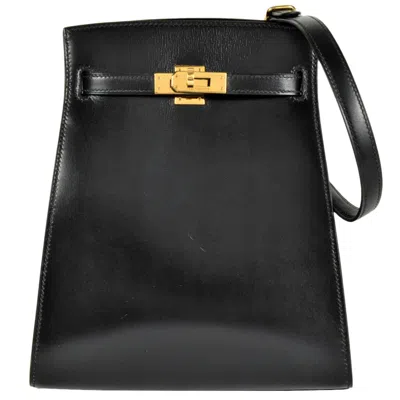 Pre-owned Hermes Black Box Calf Leather Shoulder Bag ()