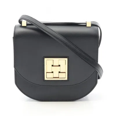 Pre-owned Hermes Black Box Calf Leather Shoulder Bag ()