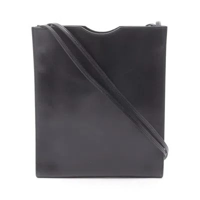 Pre-owned Hermes Black Box Calf Leather Shoulder Bag ()