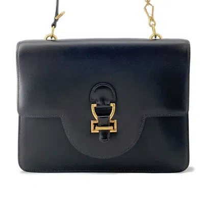 Pre-owned Hermes Black Box Calf Leather Shoulder Bag ()