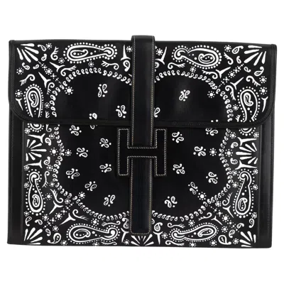 Pre-owned Hermes Hermès Black Box Jige Clutch Bandana Bag