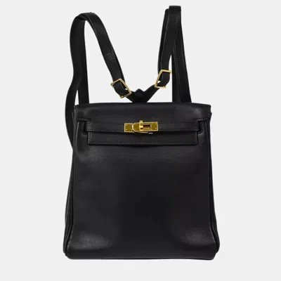 Pre-owned Hermes Black Box Kelly Ado Pm Backpack