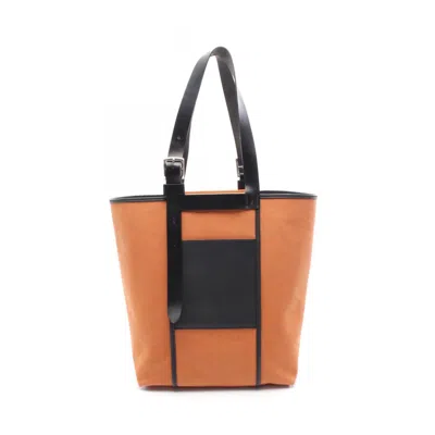 Pre-owned Hermes Black Brown Leather Tote Bag () In Multi
