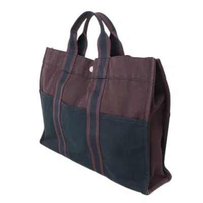 Pre-owned Hermes Black Brown Tote Bag () In Black, Brown