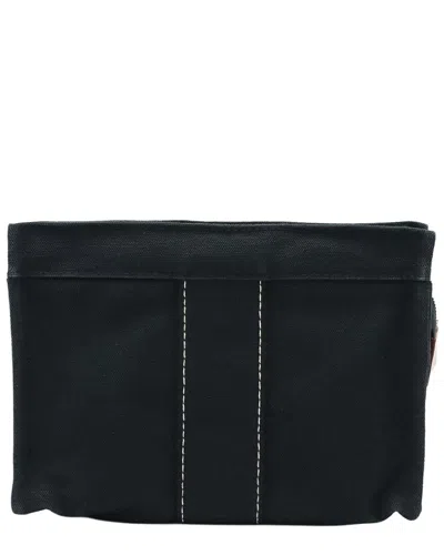 Pre-owned Hermes Hermès Black Canvas Doaville Pouch (authentic Pre-loved)