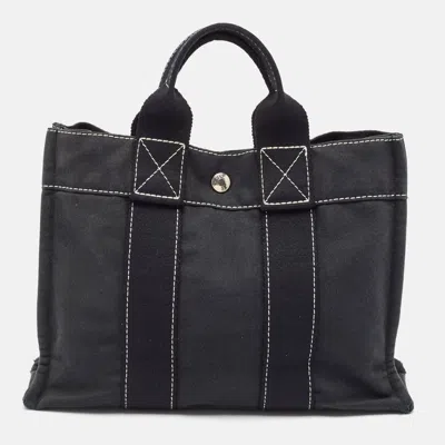 Pre-owned Hermes Hermès Black Canvas Fourre Tout Pm Bag
