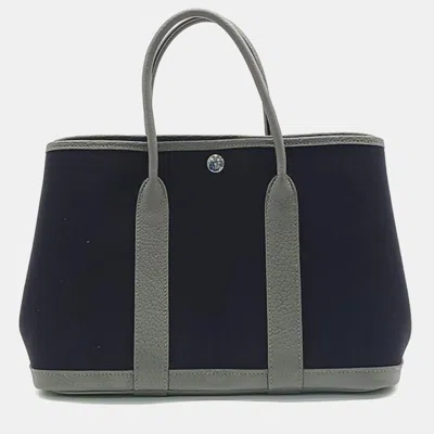 Pre-owned Hermes Garden Party 30 Bag In Black