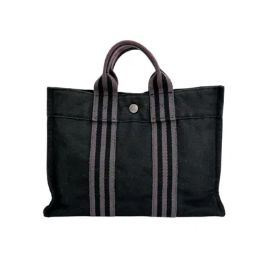 Pre-owned Hermes Black Canvas Handbag Tote Bag ()