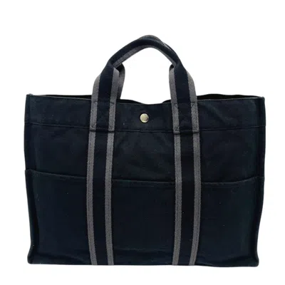 Pre-owned Hermes Black Canvas Handbag Tote Bag ()