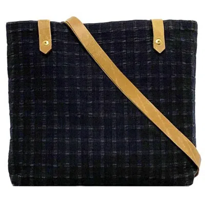 Pre-owned Hermes Black Canvas Leather Shoulder Bag ()