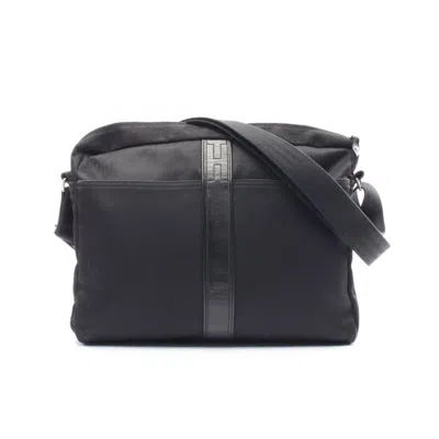 Pre-owned Hermes Black Canvas Leather Shoulder Bag ()