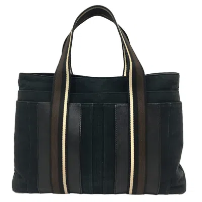 Pre-owned Hermes Black Canvas Leather Tote Bag ()