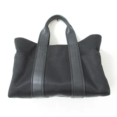 Pre-owned Hermes Black Canvas Leather Tote Bag ()