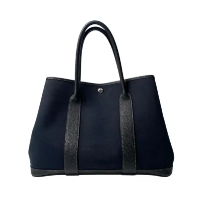 Pre-owned Hermes Black Canvas Leather Tote Bag ()