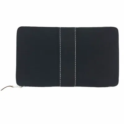 Pre-owned Hermes Black Canvas Long Wallet (bi-fold) ()