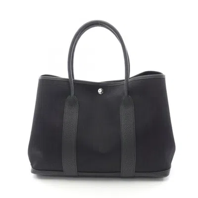 Pre-owned Hermes Black Canvas Negonda Leather Shoulder Bag Tote Bag ()