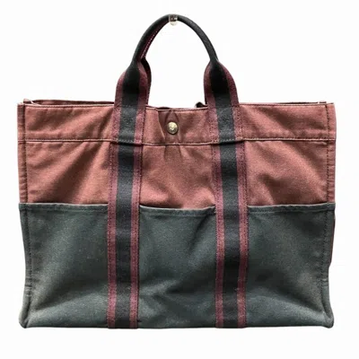 Pre-owned Hermes Black Canvas Tote Bag ()