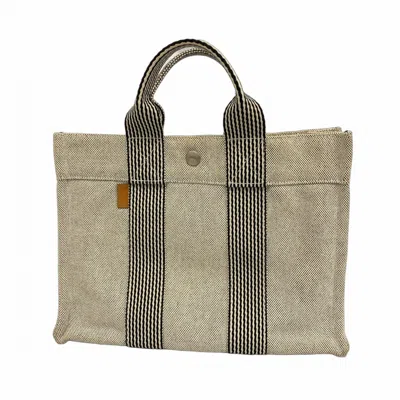 Pre-owned Hermes Black Canvas Tote Bag ()