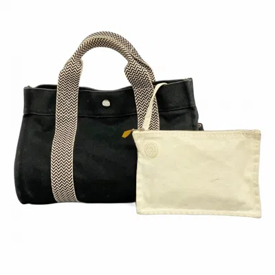 Pre-owned Hermes Black Canvas Tote Bag ()