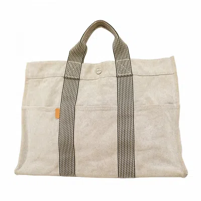 Pre-owned Hermes Black Canvas Tote Bag ()