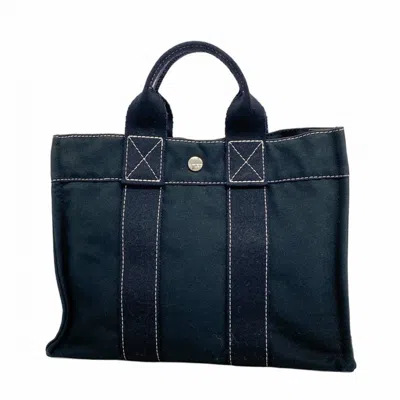 Pre-owned Hermes Black Canvas Tote Bag ()