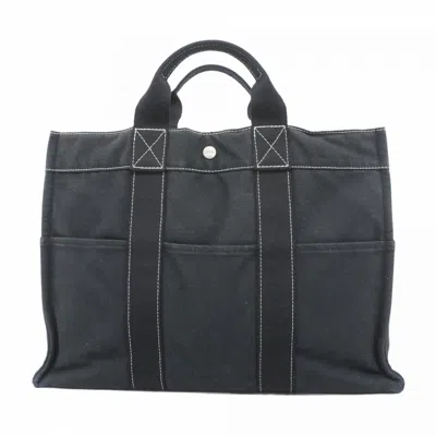 Pre-owned Hermes Black Canvas Tote Bag ()