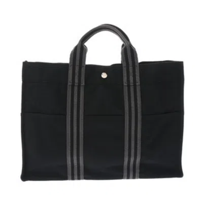 Pre-owned Hermes Black Canvas Tote Bag ()