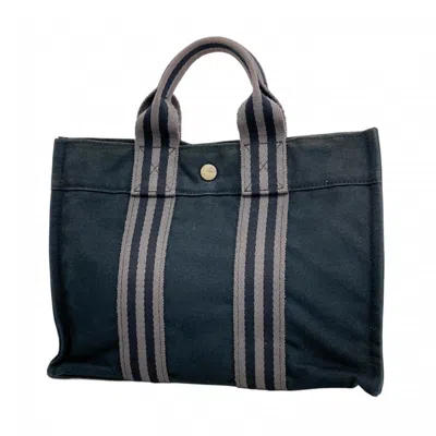 Pre-owned Hermes Black Canvas Tote Bag ()