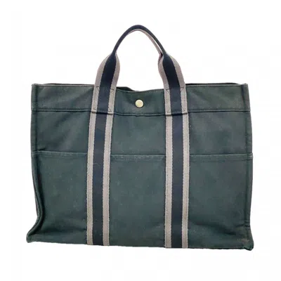 Pre-owned Hermes Black Canvas Tote Bag ()