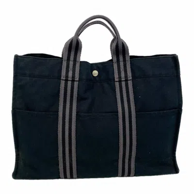 Pre-owned Hermes Black Canvas Tote Bag ()