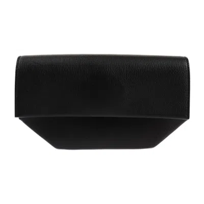 Pre-owned Hermes Black Chevre Leather Clutch Bag Handbag ()