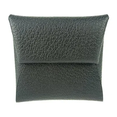 Pre-owned Hermes Black Chevre Leather Coin Purse/coin Case ()