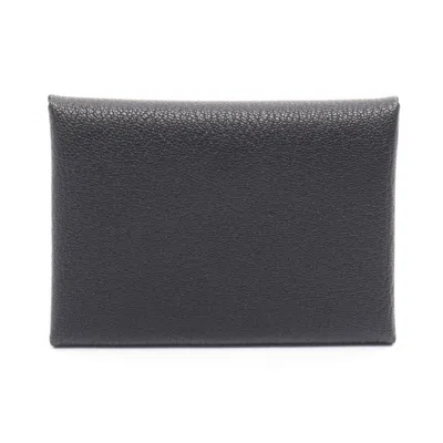 Pre-owned Hermes Black Chevre Leather Coin Purse/coin Case ()
