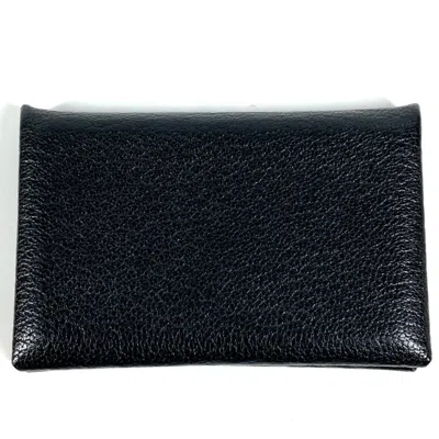 Pre-owned Hermes Black Chevre Leather Coin Purse/coin Case ()