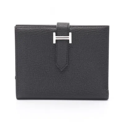 Pre-owned Hermes Black Chevre Leather Leather Wallet (bi-fold) ()